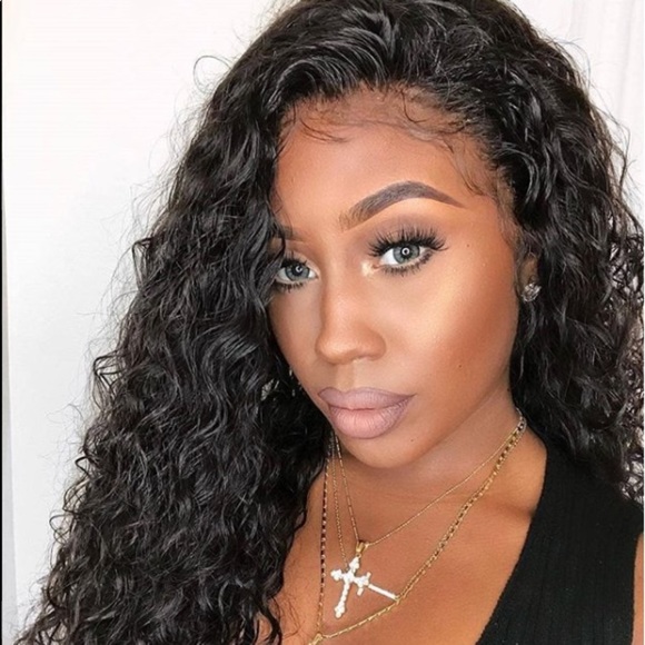 ?AVA  K. 24” BLACK WATER WAVE Lace Front Wig*NWT